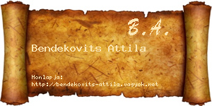 Bendekovits Attila névjegykártya